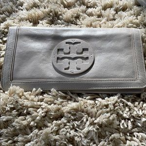 Tory Burch cream Bombe Reva Clutch
